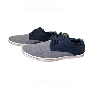 Ben Sherman, Blue/White Canvas Oxford Lace Up Casual Sneaker